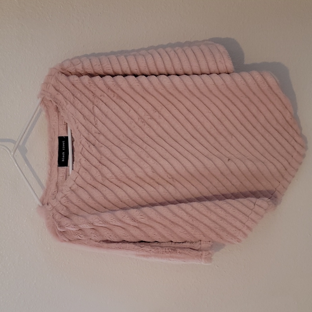 Faux fur poncho